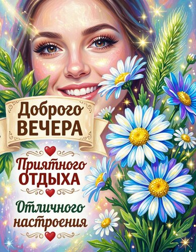 Открытка Доброго вечера