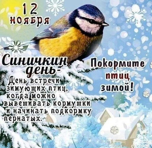 Открытка Синичкин день