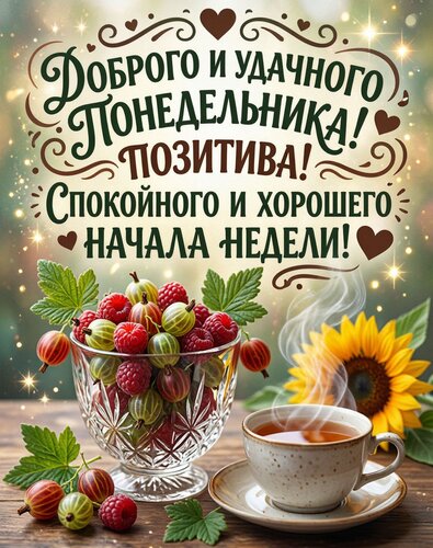 Открытка Доброго и удачного понедельника