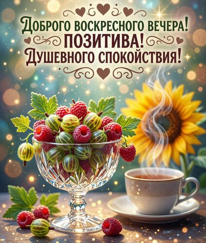 Открытка Доброго воскресного вечера