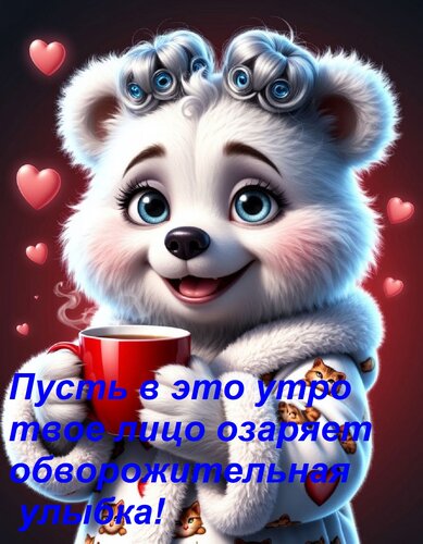 Открытка Пусть в это утро твое лицо озаряет обворожительная улыбка!