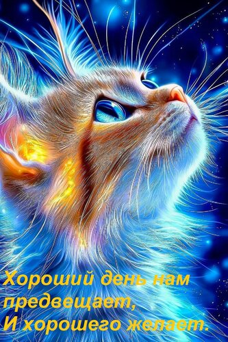 Открытка Хороший день нам предвещает, И хорошего желает.
