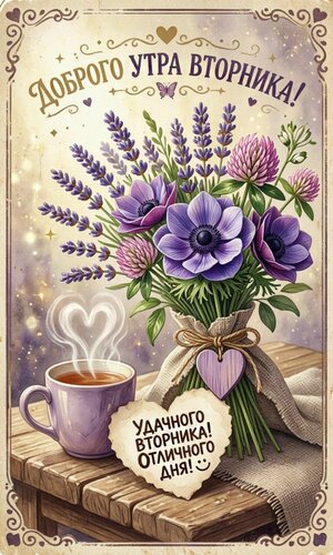 Открытка Доброго утра вторника
