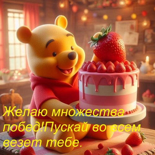 Открытка Желаю множества побед! Пускай во всем везет тебе.