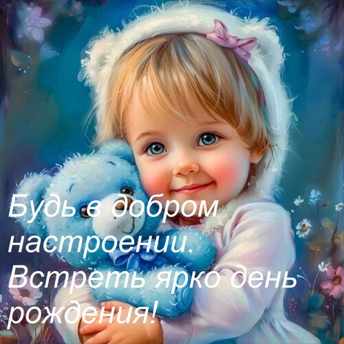 Открытка Будь в добром настроении. Встреть ярко день рождения!