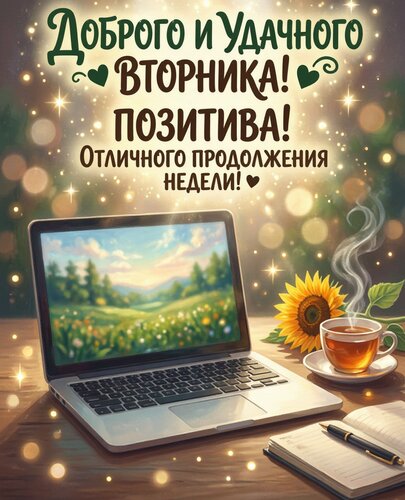 Открытка Доброго и удачного вторника