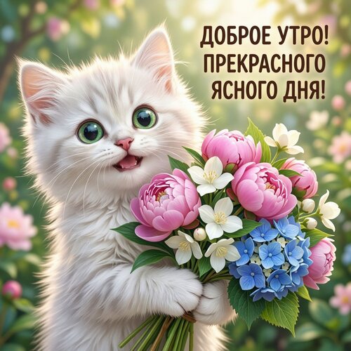 Открытка Доброе утро! Прекрасного ясного дня!