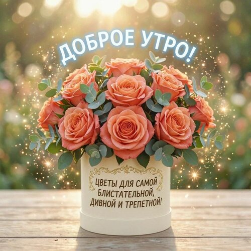 Открытка Доброе утро! Цветы для самой блистательной, дивной и трепетной!
