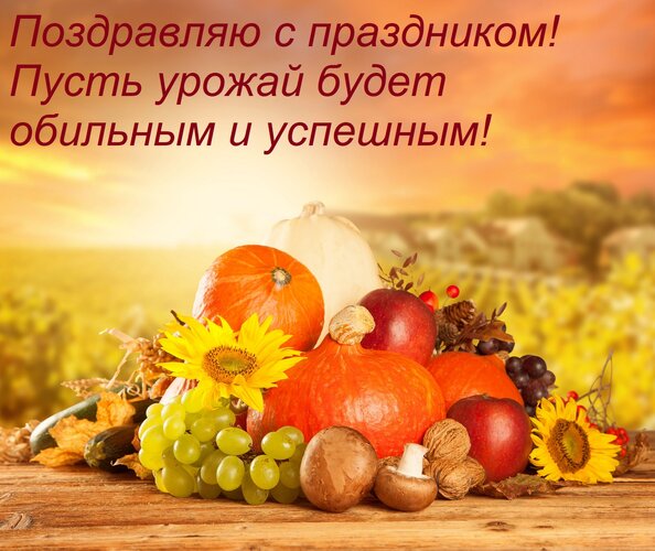Открытка Поздравляю с праздником! Пусть урожай будет обильным и успешным!