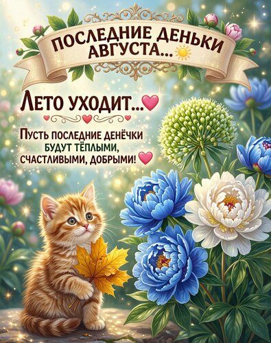 Открытка Последние деньки лета