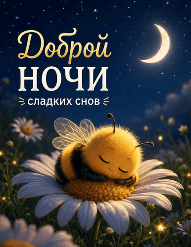 Анимированная открытка Доброй ночи. Сладких снов.