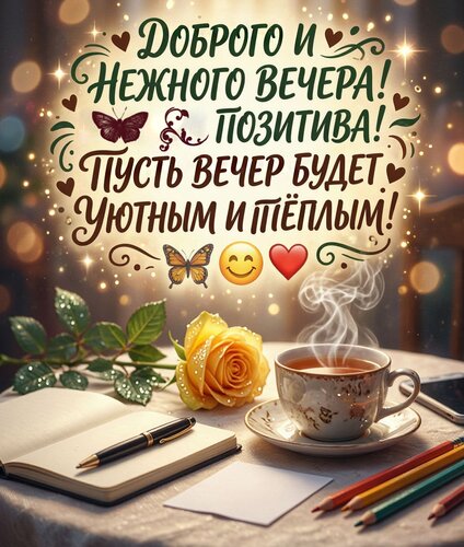 Открытка Доброго и нежного вечера