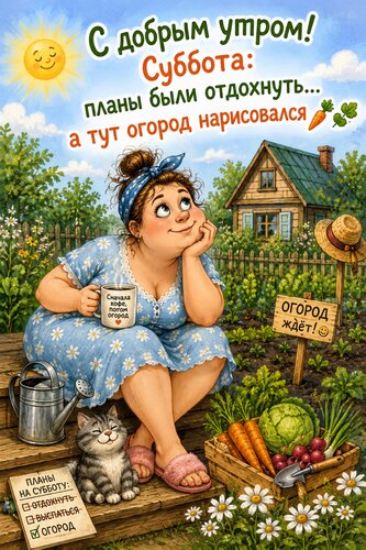 Открытка огород нарисовался