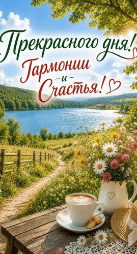 Анимированная открытка Прекрасного дня! Гармонии и Счастья!