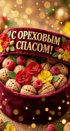 Анимированная открытка С Ореховым спасом!