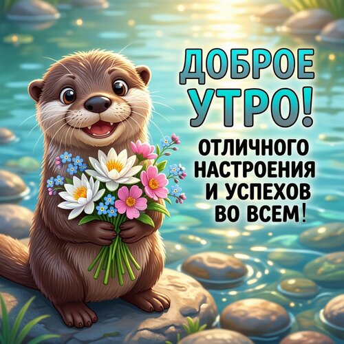Открытка Доброе утро! Отличного настроения и успехов во всем!