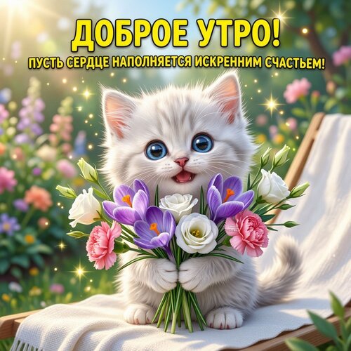 Открытка Доброе утро! Пусть сердце наполняется искренним счастьем!