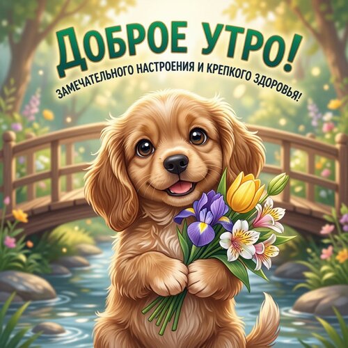 Открытка Доброе утро! Замечательного настроения и крепкого здоровья!