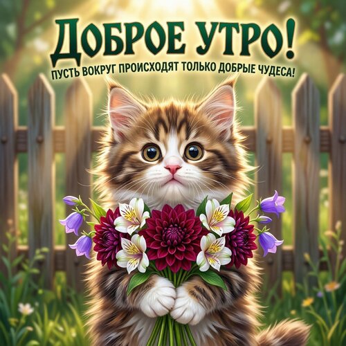 Открытка Доброе утро! Пусть вокруг происходят только добрые чудеса!