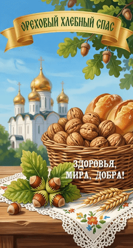 Анимированная открытка Ореховый Хлебный спас