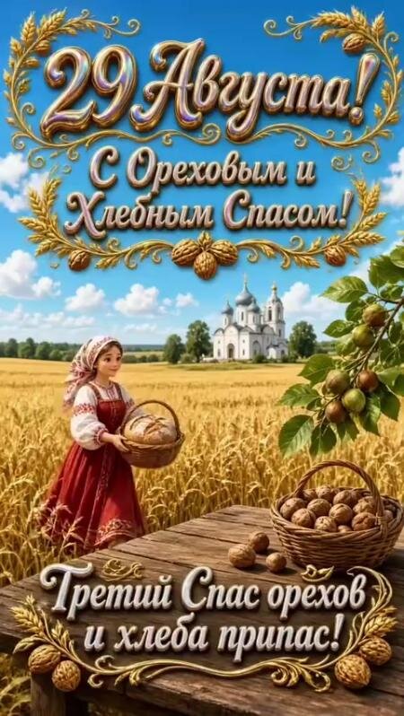 Открытка С ореховым спасом