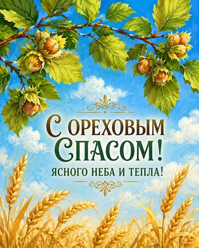 Открытка С ореховым спасом