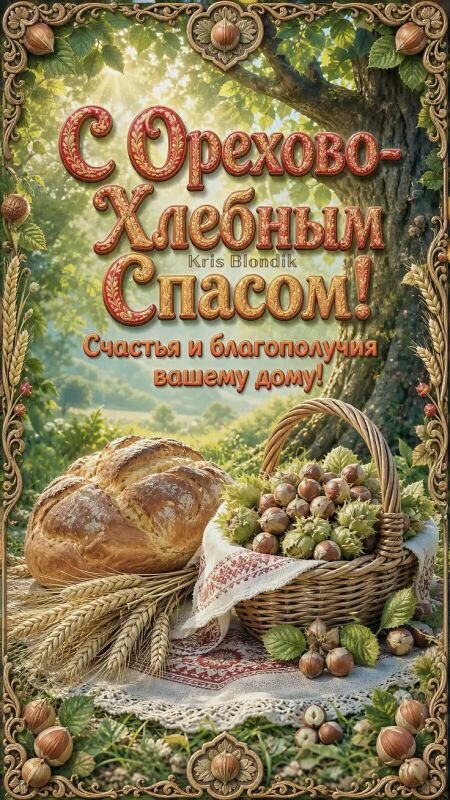 Открытка С ореховым спасом