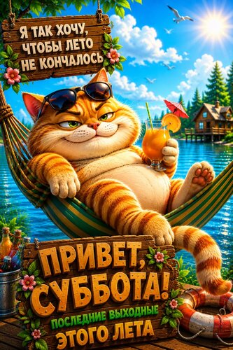 Открытка Привет суббота