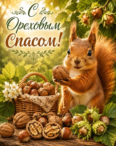 Открытка С ореховым спасом!