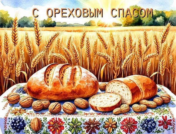 Открытка С ореховым спасом