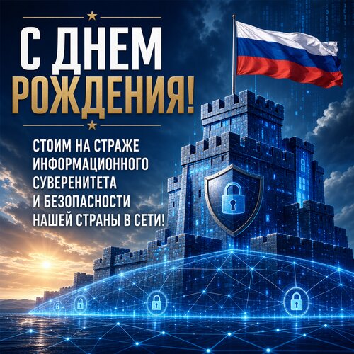 Открытка Стоим на страже информационного суверенитета и безопасности нашей страны в сети!