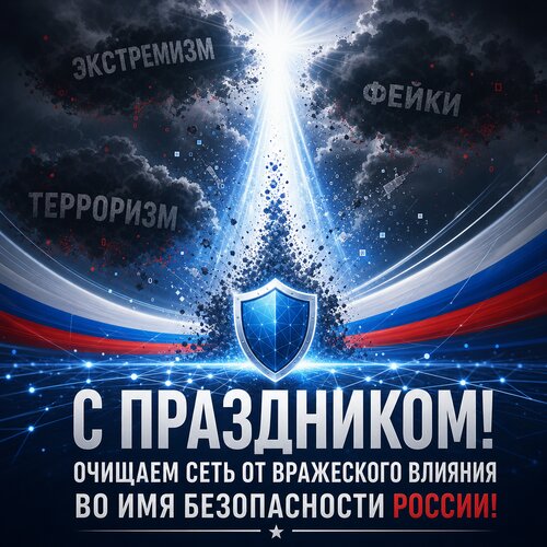 Открытка Очищаем сеть от вражеского влияния во имя безопасности России!