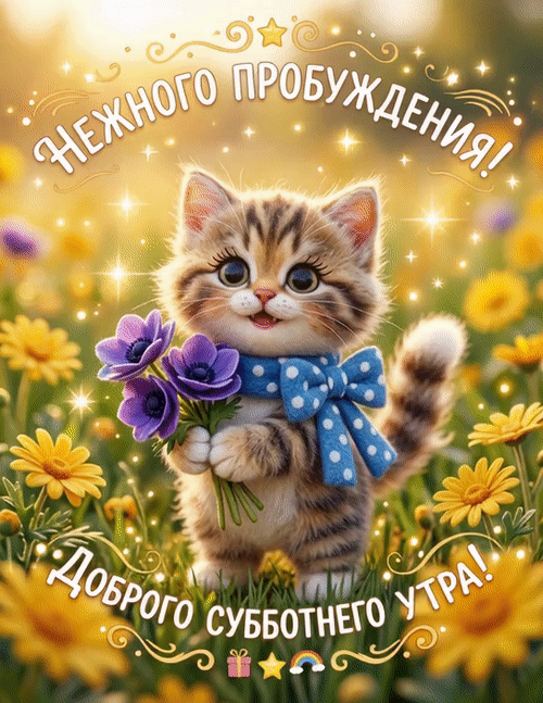 Анимированная открытка Утро субботы