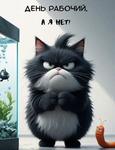 Анимированная открытка День рабочий. А я нет!