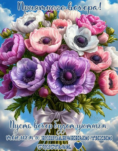 Открытка Приятного вечера! Пусть вечер будет уютным, тёплым и наподненным тихим счастьем.