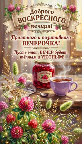 Открытка Доброго воскресного вечера