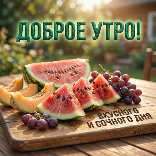 Открытка Доброе утро! Вкусного и сочного дня