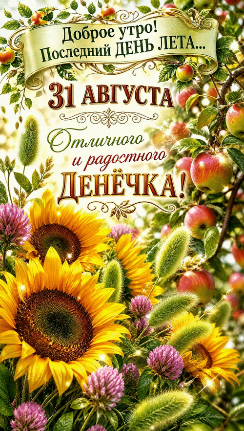 Анимированная открытка Конец лета 31 августа