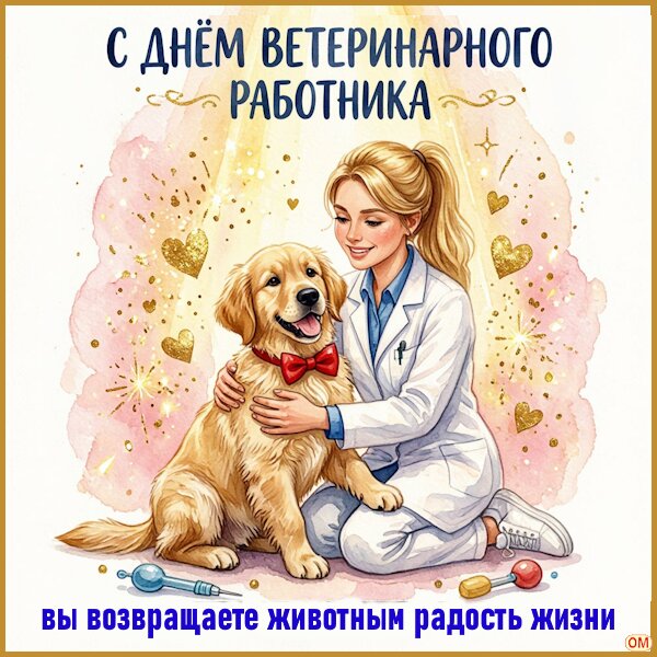 Открытка День ветеринарного работника 