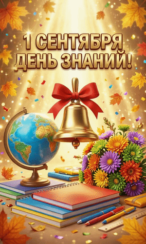 Анимированная открытка 1 сентября День знаний