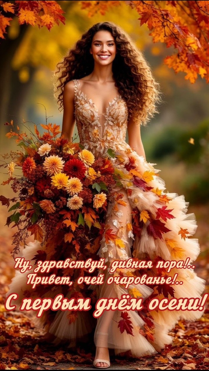Открытка С первым днём осени