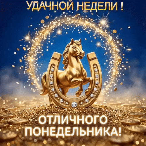 Анимированная открытка Удачной недели! Отличного понедельника!