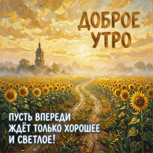 Открытка Доброе утро Пусть впереди ждёт только хорошее и светлое!