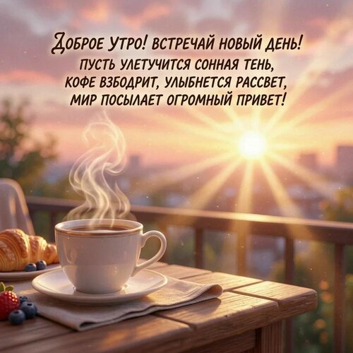 Открытка Доброе утро! Встречай новый день!