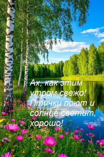 Открытка Ах, как этим утром свежо! Птички поют и солнце светит, хорошо!