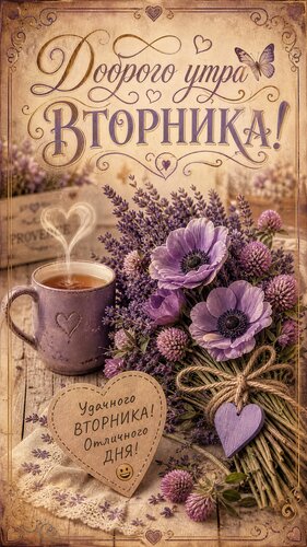 Открытка Доброго утра вторника