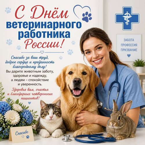 Открытка День ветеринарного работника