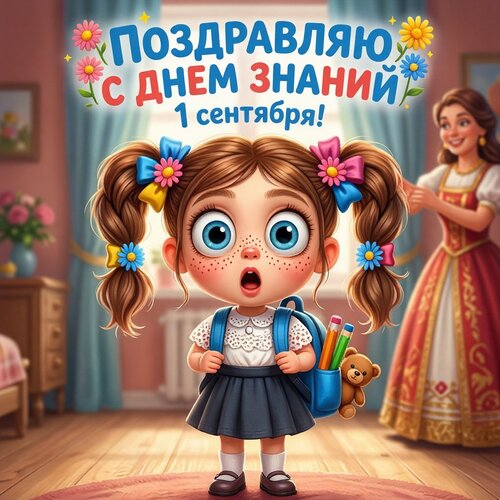 Открытка Поздравляю с днем знаний!