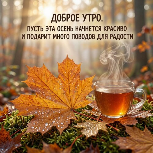 Открытка Доброе утро! Пусть эта осень начнется красиво и подарит много поводов для радости.