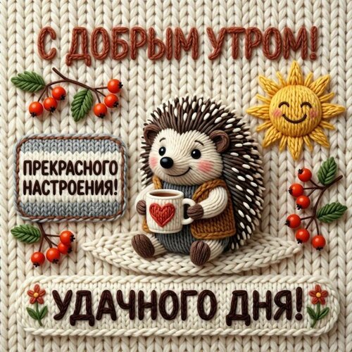 Открытка С добрым утром! Прекрасного настроения! Удачного дня!